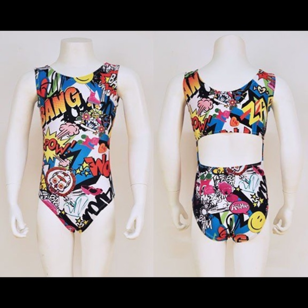 Comic Relief Gymnastics Leotard - open back